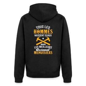 Les meilleurs hommes deviennent menuisiers - Veste à capuche bio Premium Unisexe - noir - Dos - Nico (187cm)