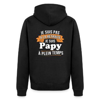 Je ne suis pas retraité je suis papy à plein temps - Veste à capuche bio Premium Unisexe - noir - Dos - Nico (187cm)