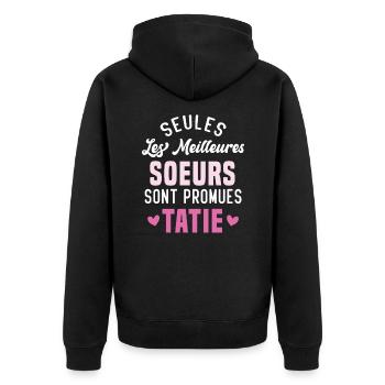 seules les meilleures soeurs sont promues tatie - Veste à capuche bio Premium Unisexe - noir - Dos - Nico (187cm)
