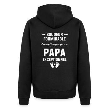 Soudeur formidable et un papa exceptionnel - Veste à capuche bio Premium Unisexe - noir - Dos - Nico (187cm)