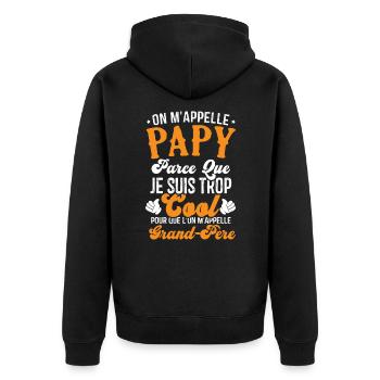 On m'appelle papy parce que je suis trop cool - Veste à capuche bio Premium Unisexe - noir - Dos - Nico (187cm)