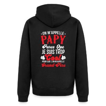 On m'appelle papy parce que je suis trop cool - Veste à capuche bio Premium Unisexe - noir - Dos - Nico (187cm)