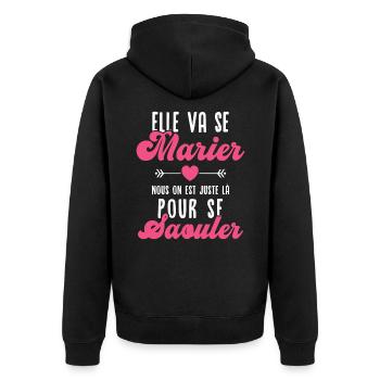 Elle va se marier - Veste à capuche bio Premium Unisexe - noir - Dos - Nico (187cm)