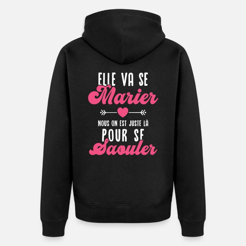 Elle va se marier - Veste à capuche bio Premium Unisexe - noir