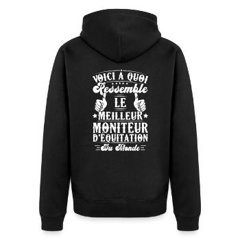 Le meilleur moniteur d'équitation du monde - Veste à capuche bio Premium Unisexe - noir - Dos - Nico (187cm)