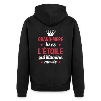 Grand-mère tu es l'étoile qui illumine ma vie - Veste à capuche bio Premium Unisexe - noir - Dos - Nico (187cm)