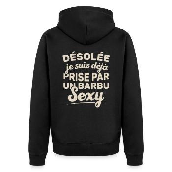 Désolée je suis déjà prise par un barbu sexy - Veste à capuche bio Premium Unisexe - noir - Dos - Nico (187cm)