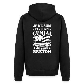 Je suis Breton - Veste à capuche bio Premium Unisexe - noir - Dos - Nico (187cm)