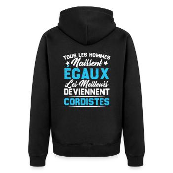 Les Meilleurs Hommes Deviennent Cordistes - Veste à capuche bio Premium Unisexe - noir - Dos - Nico (187cm)
