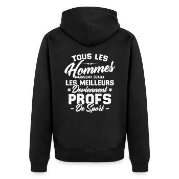 Les meilleurs hommes deviennent profs de sport - Veste à capuche bio Premium Unisexe - noir - Dos - Nico (187cm)