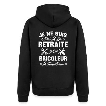 Pas à la retraite je suis bricoleur à temps plein - Veste à capuche bio Premium Unisexe - noir - Dos - Nico (187cm)