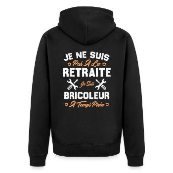 Pas à la retraite je suis bricoleur à temps plein - Veste à capuche bio Premium Unisexe - noir - Dos - Nico (187cm)