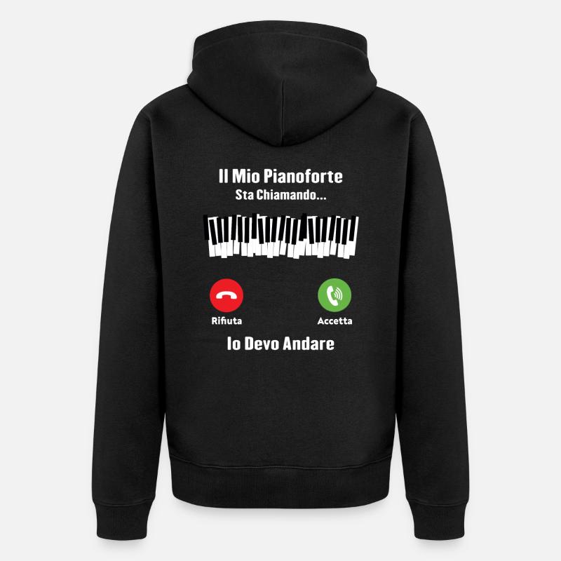 Mon piano m'appelle - Veste à capuche bio Premium Unisexe - noir