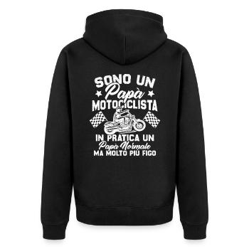Un père motard et un père normal plus cool - Veste à capuche bio Premium Unisexe - noir - Dos - Nico (187cm)