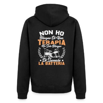 J'ai juste besoin de jouer de la batterie - Veste à capuche bio Premium Unisexe - noir - Dos - Nico (187cm)
