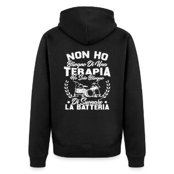 J'ai juste besoin de jouer de la batterie - Veste à capuche bio Premium Unisexe - noir - Dos - Nico (187cm)