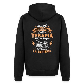 J'ai juste besoin de jouer de la batterie - Veste à capuche bio Premium Unisexe - noir - Dos - Nico (187cm)