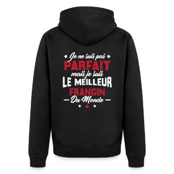 Pas parfait mais le meilleur frangin du monde - Veste à capuche bio Premium Unisexe - noir - Dos - Nico (187cm)