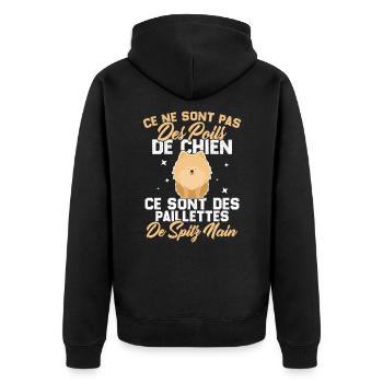 Ce sont des paillettes de spitz nain humour cadeau - Veste à capuche bio Premium Unisexe - noir - Dos - Nico (187cm)