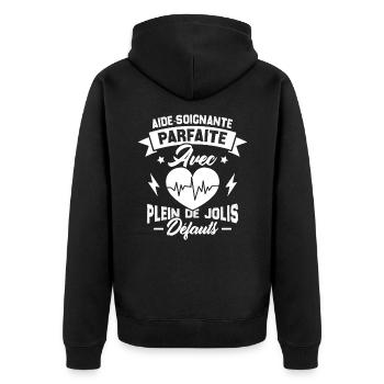Aide soignante parfaite, Cadeau Aide soignante - Veste à capuche bio Premium Unisexe - noir - Dos - Nico (187cm)