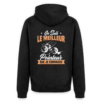 Je Suis Le Meilleur Pointeur Que Je Connaisse - Veste à capuche bio Premium Unisexe - noir - Dos - Nico (187cm)