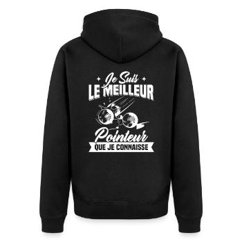 Je Suis Le Meilleur Pointeur Que Je Connaisse - Veste à capuche bio Premium Unisexe - noir - Dos - Nico (187cm)