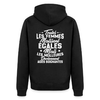 Les meilleures femmes deviennent aides-soignantes - Veste à capuche bio Premium Unisexe - noir - Dos - Nico (187cm)