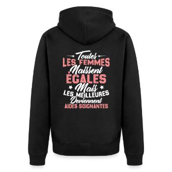 Les meilleures femmes deviennent aides-soignantes - Veste à capuche bio Premium Unisexe - noir - Dos - Nico (187cm)