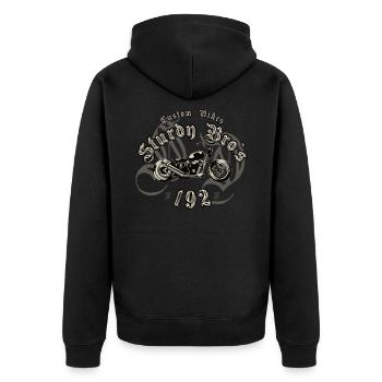CUSTOM BIKE - Unisex Premium Bio Zip Hoodie - Schwarz - Hinten - Nico (187cm)
