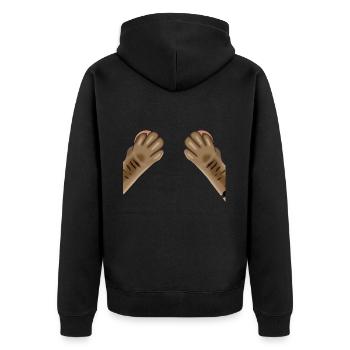 Katzen Pfoten - Unisex Premium Bio Zip Hoodie - Schwarz - Hinten - Nico (187cm)