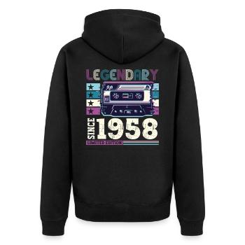 Légende 1958 62ème Anniversaire Cadeau Hommes - Veste à capuche bio Premium Unisexe - noir - Dos - Nico (187cm)