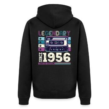 Légende 1956 66e anniversaire Cadeau Hommes - Veste à capuche bio Premium Unisexe - noir - Dos - Nico (187cm)