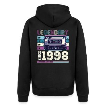 Légendaire 1998 24th Birthday Gift Hommes - Fun - Veste à capuche bio Premium Unisexe - noir - Dos - Nico (187cm)