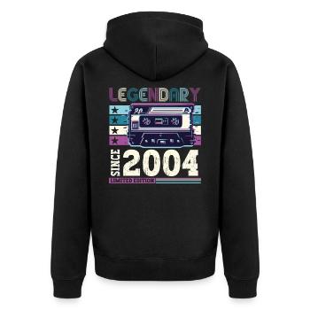 Legendary 2004 18th Birthday Gift Men - Fun - Unisex Premium Organic Zip Hoodie - black - Back - Nico (187cm)
