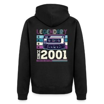 Légendaire 2001 21st Birthday Gift Hommes - Fun - Veste à capuche bio Premium Unisexe - noir - Dos - Nico (187cm)