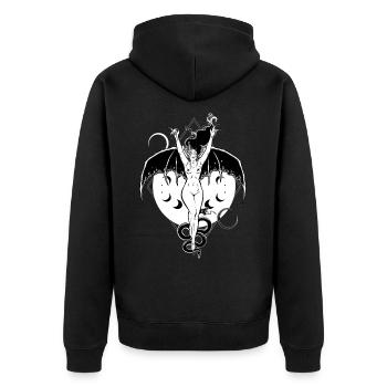 Bat Girl - Unisex Premium Organic Zip Hoodie - black - Back - Nico (187cm)