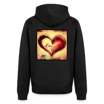 L’amour est si doux! Amour Mignon coeur Kunst Art - Veste à capuche bio Premium Unisexe - noir - Dos - Nico (187cm)