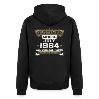 Millésime Juillet 1984 Cru 1984 40ème Anniversaire 84 - Veste à capuche bio Premium Unisexe - noir - Dos - Nico (187cm)