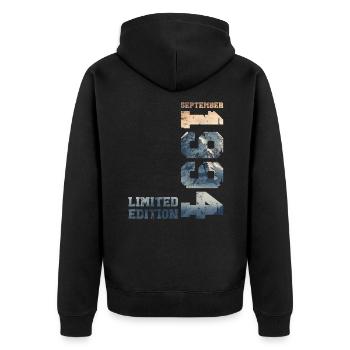 30. Geburtstag Original September 1994 Jahrgang 94 - Unisex Premium Bio Zip Hoodie - Schwarz - Hinten - Nico (187cm)