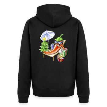 A chili Christmas at the beach - Unisex Premium Organic Zip Hoodie - black - Back - Nico (187cm)