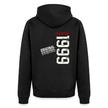 25th Birthday Original November 1999 Volume 99 - Unisex Premium Organic Zip Hoodie - black - Back - Nico (187cm)