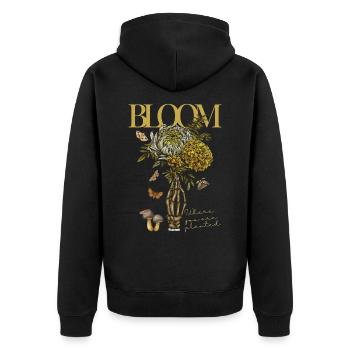 Bloom - Where you were planeted - Unisex Premium Organic Zip Hoodie - black - Back - Nico (187cm)
