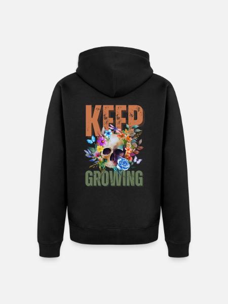 Keep On Growing - Unisex Premium Organic Zip Hoodie - black