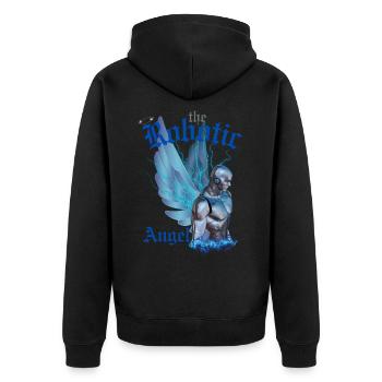 The Robotic Angel - Unisex Premium Organic Zip Hoodie - black - Back - Nico (187cm)