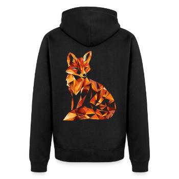 Renard Géométrie Abstraite - Veste à capuche bio Premium Unisexe - noir - Dos - Nico (187cm)