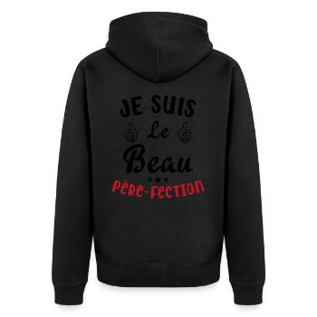 Je suis Le Beau Père Fection Humour Beau Père - Veste à capuche bio Premium Unisexe - noir - Dos - Nico (187cm)