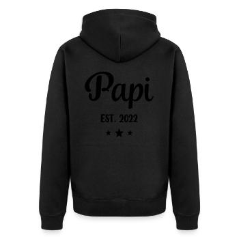 Papi est 2022 Cadeau drôle de grand-père - Veste à capuche bio Premium Unisexe - noir - Dos - Nico (187cm)