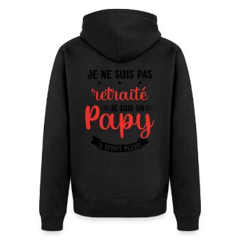 Je ne suis pas Retraité je suis un Papy - Veste à capuche bio Premium Unisexe - noir - Dos - Nico (187cm)