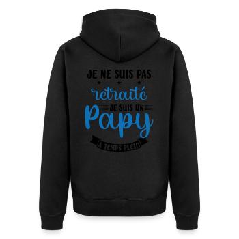 Je ne suis pas Retraité je suis un Papy - Veste à capuche bio Premium Unisexe - noir - Dos - Nico (187cm)