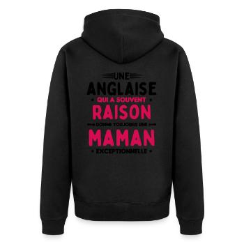 Une anglaise donne toujours maman exceptionnelle - Veste à capuche bio Premium Unisexe - noir - Dos - Nico (187cm)